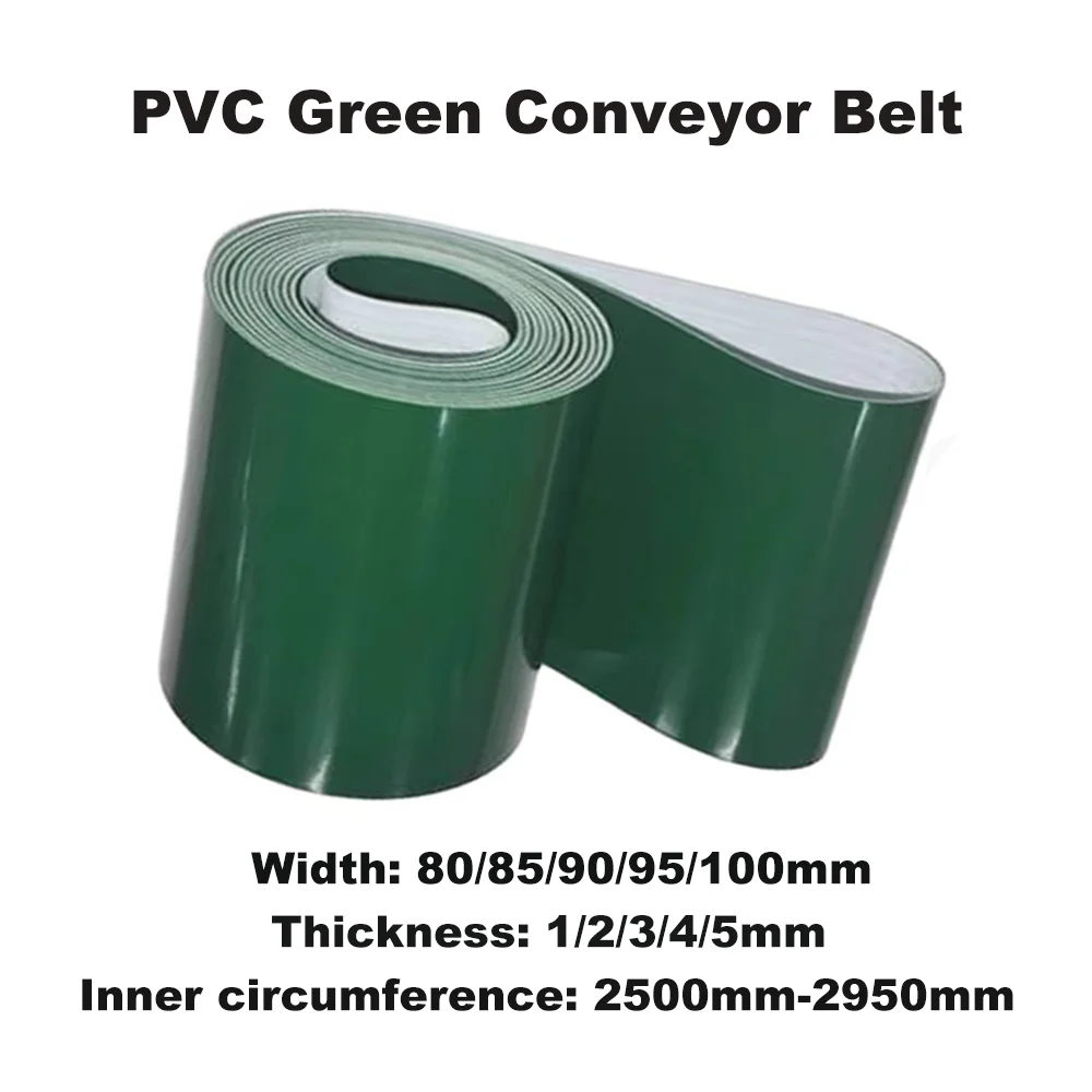 

PVC Green Transmission Conveyor Belt Industrial Belt 2500mm-2950mm Width 80/85/90/95/100mm thickness：1/2/3/4/5mm