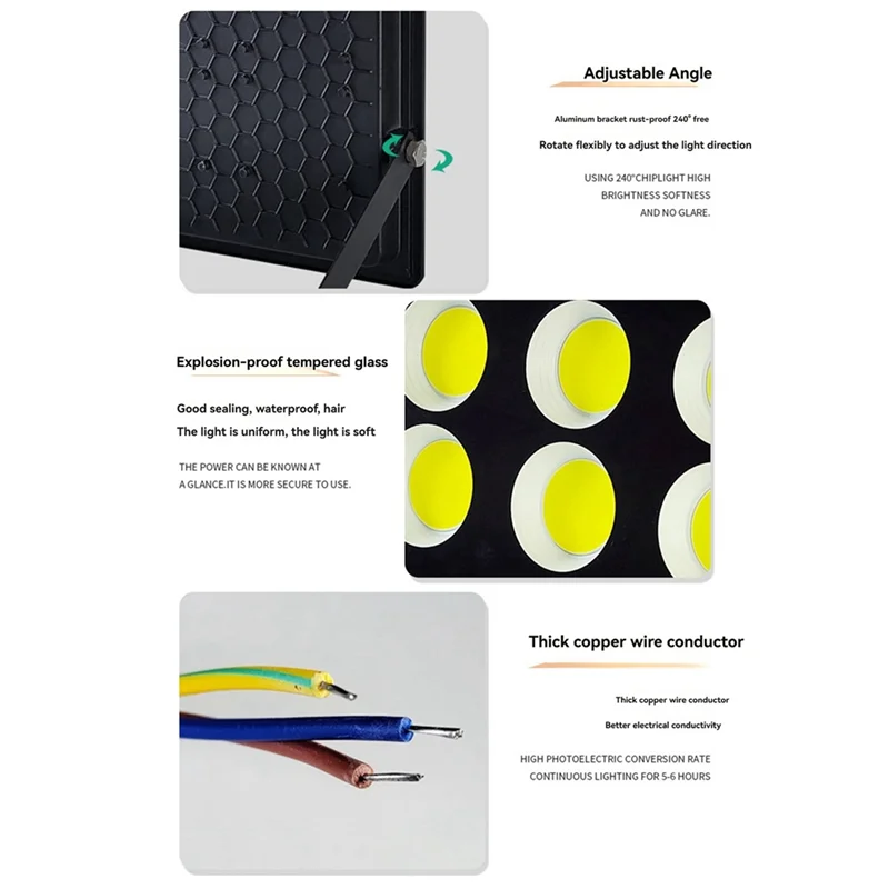 ABNL LED Flood Light IP66 Waterproof Outdoor Projector Lamp Reflector Spotlight Garden Lighting 500W