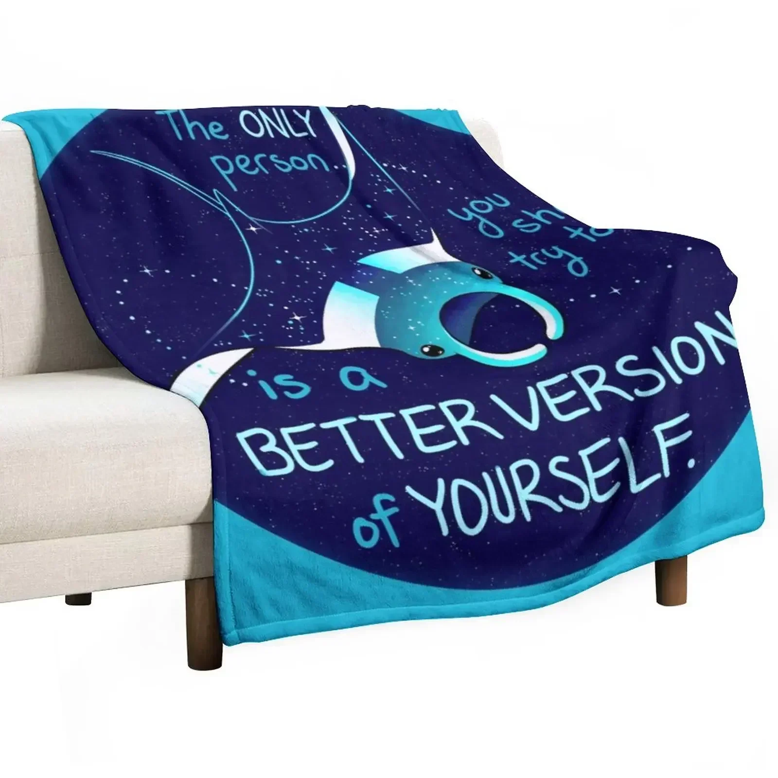 The Only Person You Should Try to Be Galaxy Manta Ray Throw Blanket Multi-Purpose halloween Luxury Throw Nap Blankets