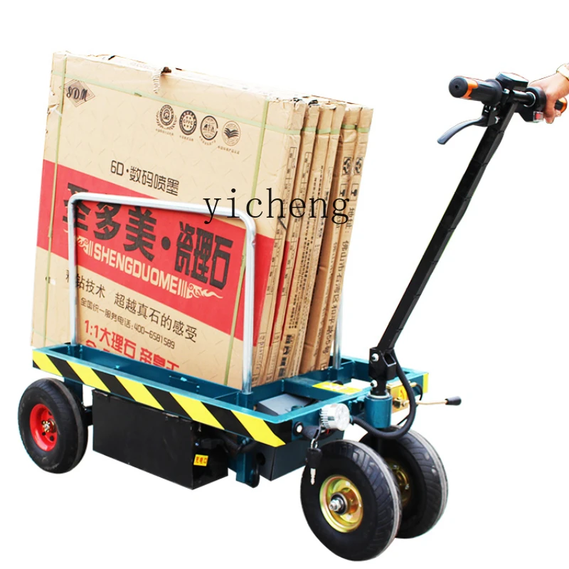 Zc Electric Folding Platform Trolley Handling Tile Building Materials Trolley Portable Commercial Lightweight Hand Buggy