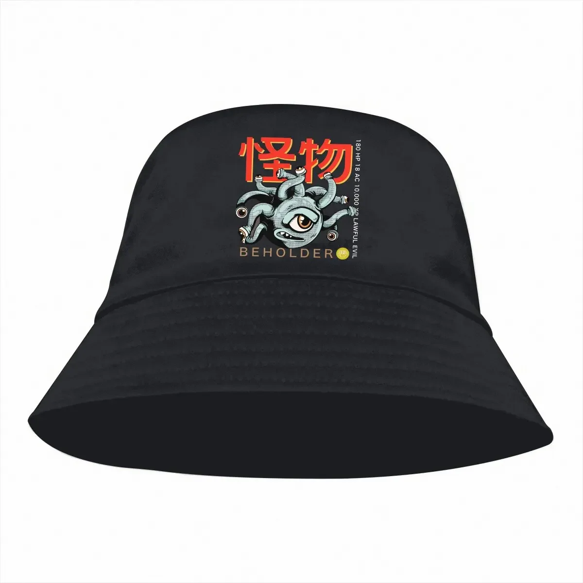 DnD Game Bucket Hat Beholder Men's Women's Fisherman Cap Hip Hop Beach Sun Fishing Hats