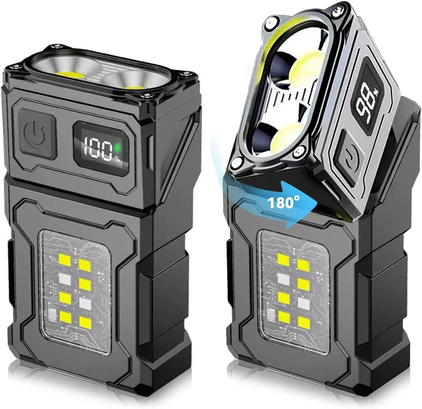 MINI USB Rechargeable LED Flashlight Portable Tail Magnet Work Light Super Bright Camping Lantern Side COB Emergency Torch Light