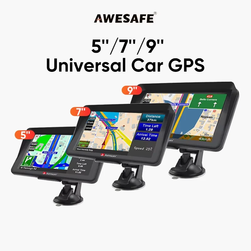 AWESAFE 5 Inch Touch Screen Car Portable Tablet GPS Navigation FM Voice Europe Map Free Update