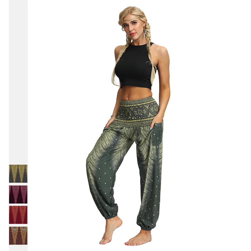 High Quality Popular Digital Printed Women's Sports Leisure Dance Lantern Pants Large Size Fitness Yoga Pants Autumn Style Sport