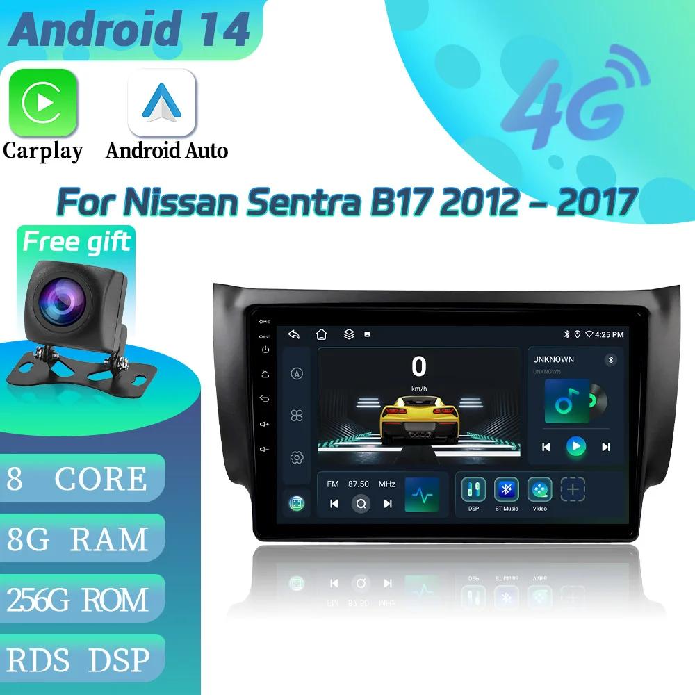 

Car Radio Android 14 Multimedia For Nissan Sentra B17 2012-2017 4G GPS Navigation Android Auto Bluetooth Carplay Touch Screen