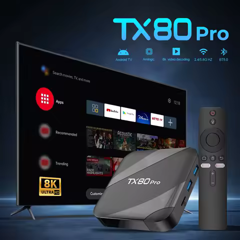 New TX80pro Smart TV Box 16+256GB 4K Video Decoding Streaming with Dual-Band WiFi Bluetooth Voice Network Set-top Box