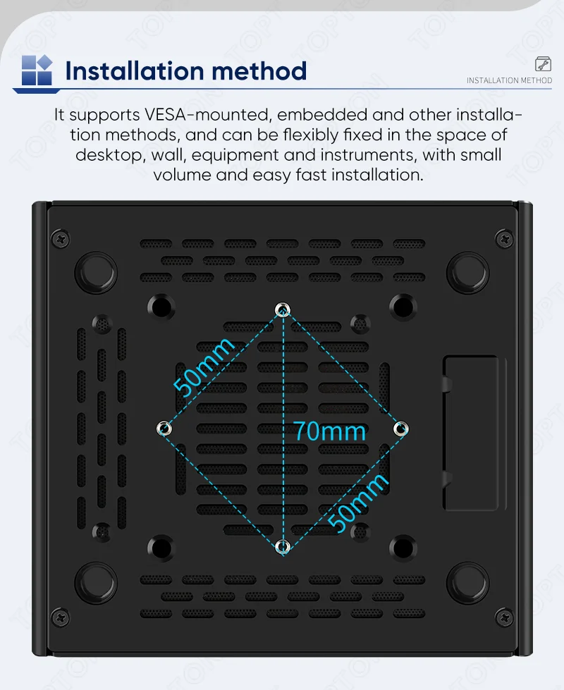 Topton 4x2.5G NICs Fanless Mini PC Zero Noise Intel Core I5 1235U U300E 8505 2xDDR5 NVMe HD/DP/Type-C IoT Firewall Computer