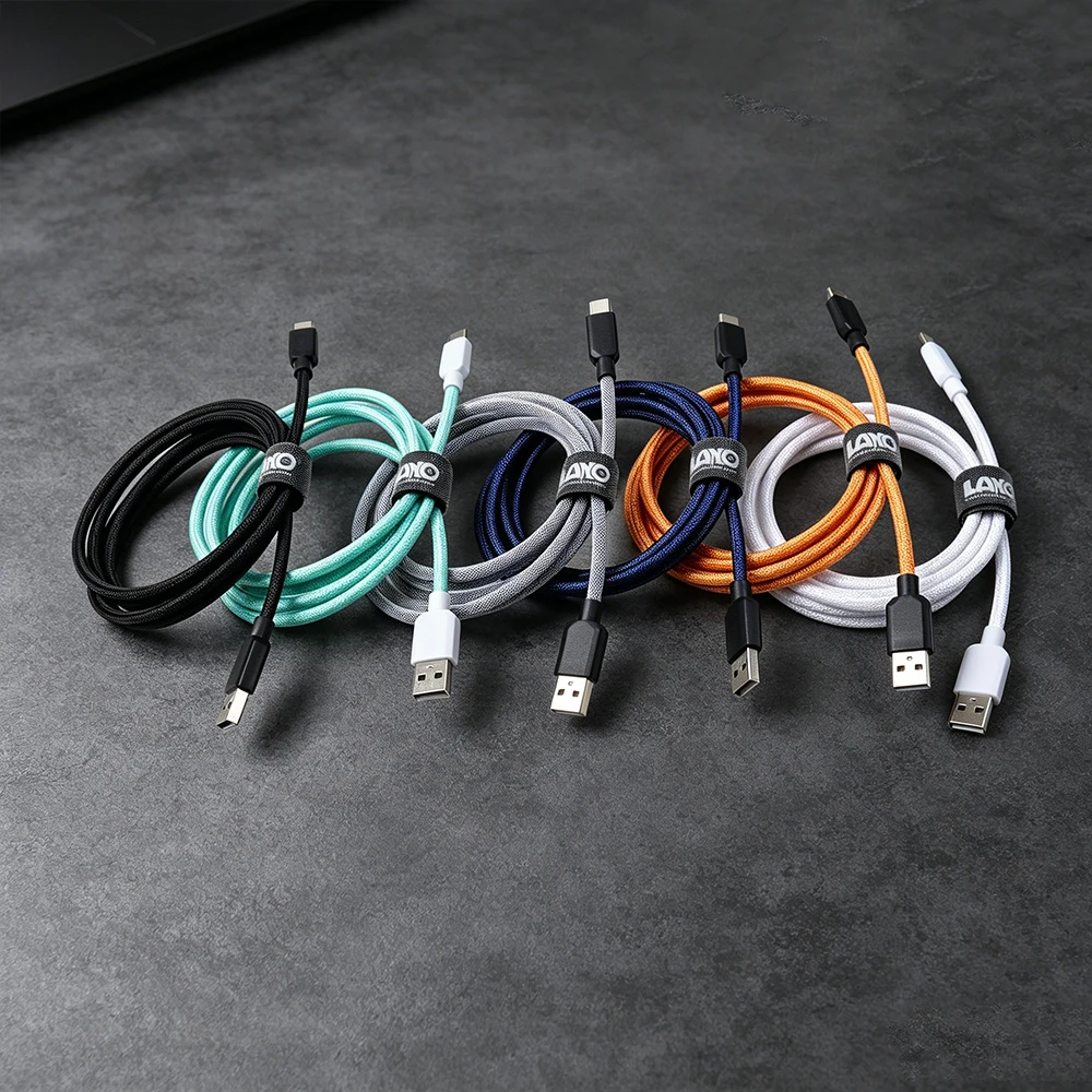 1.5M Mechanical Keyboard Cable USB to Type C Double-Sleeved Cable Mobile Type C Cable for Gaming Keyboard Office | White Black