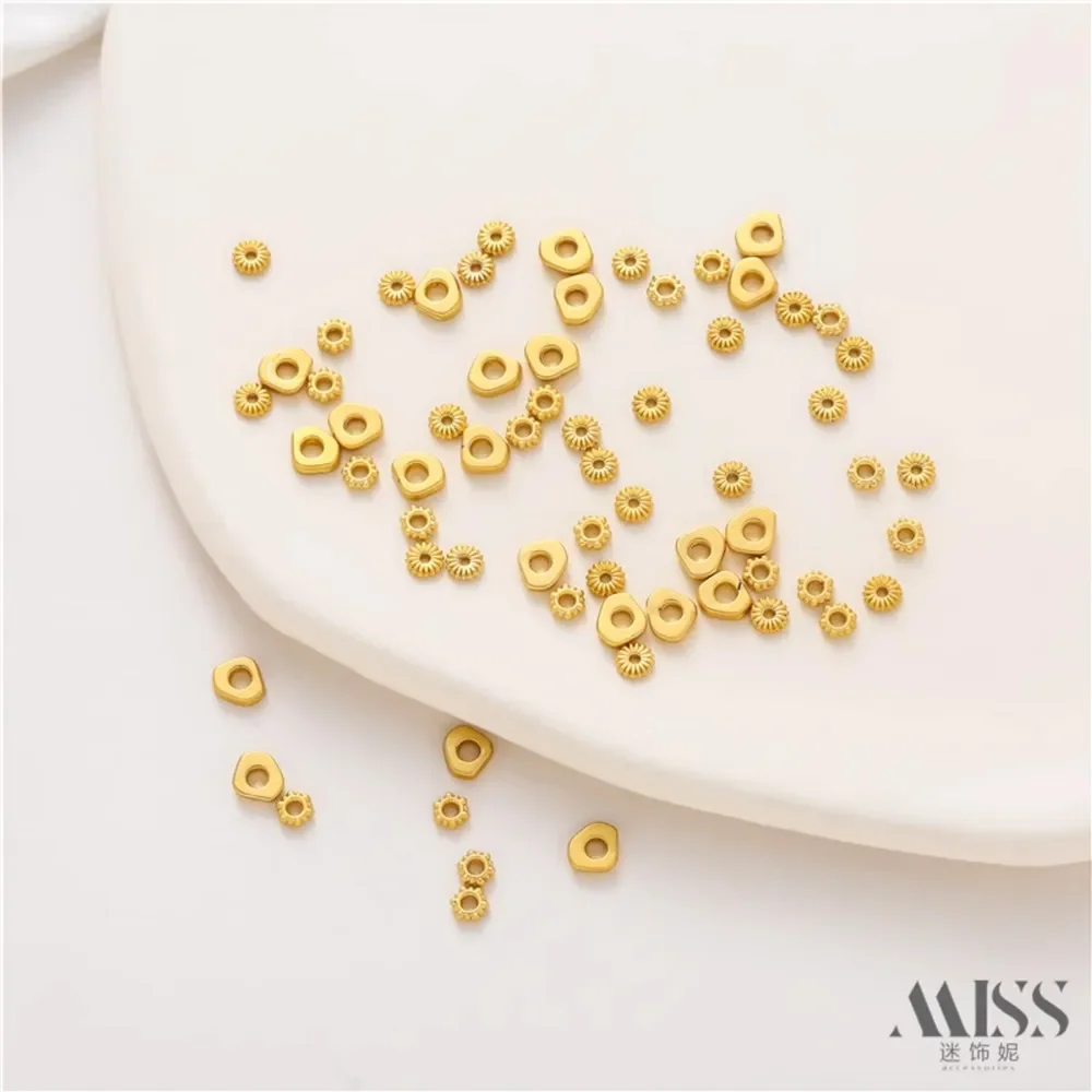 Ancient Gold Pumpkin Pattern Triangular Smooth Surface Spacer Snowflake Gear Lace Large Hole Piece DIY Handmade Chain Accessorie