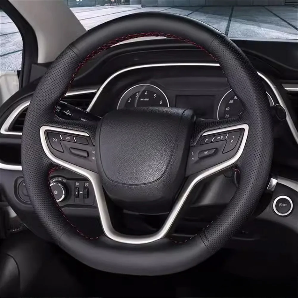 Customization Car Steering Wheel Cover Microfiber Leather Accessory Interior Accessories For Buick Encore GL6 Regal Veran 16-21