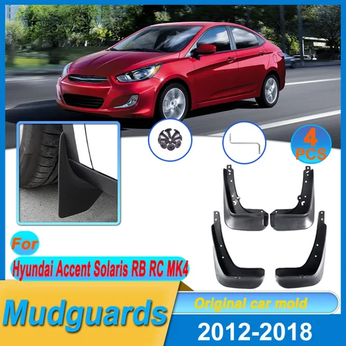 Guardabarros para Hyundai Accent Solaris RB RC MK4 2012-2018, guardabarros, protectores contra salpicaduras, cubierta para ruedas, accesorios para coche
