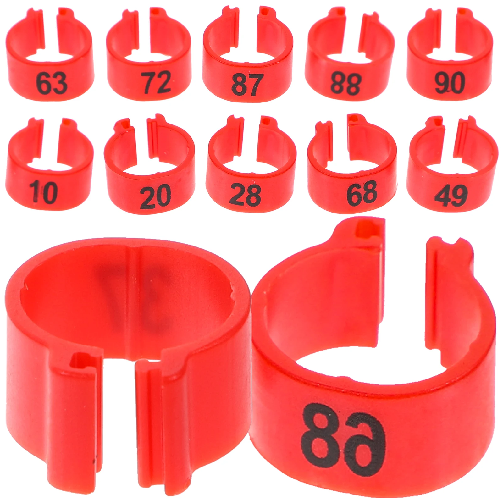 

100 Pcs Chicken Leg Bands Compact Plastic Bird Foot for Pigeons Parrots Reusable Pet Bird Identification Easy