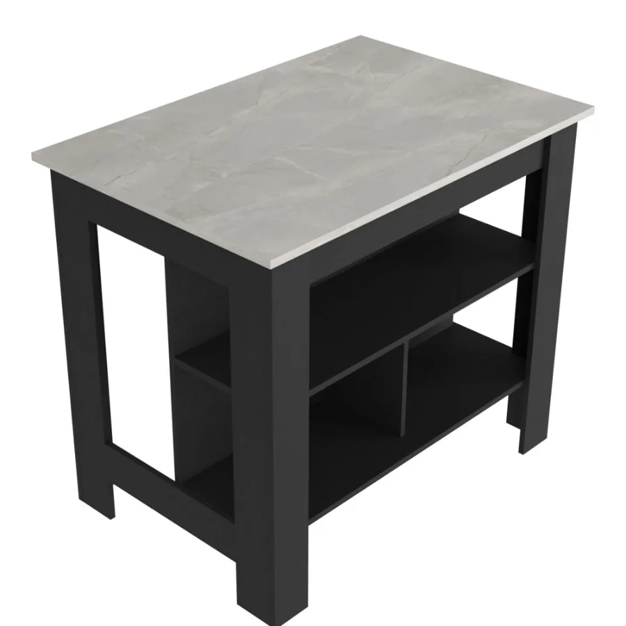 Brooklyn Kitchen Island Три скрытых полки