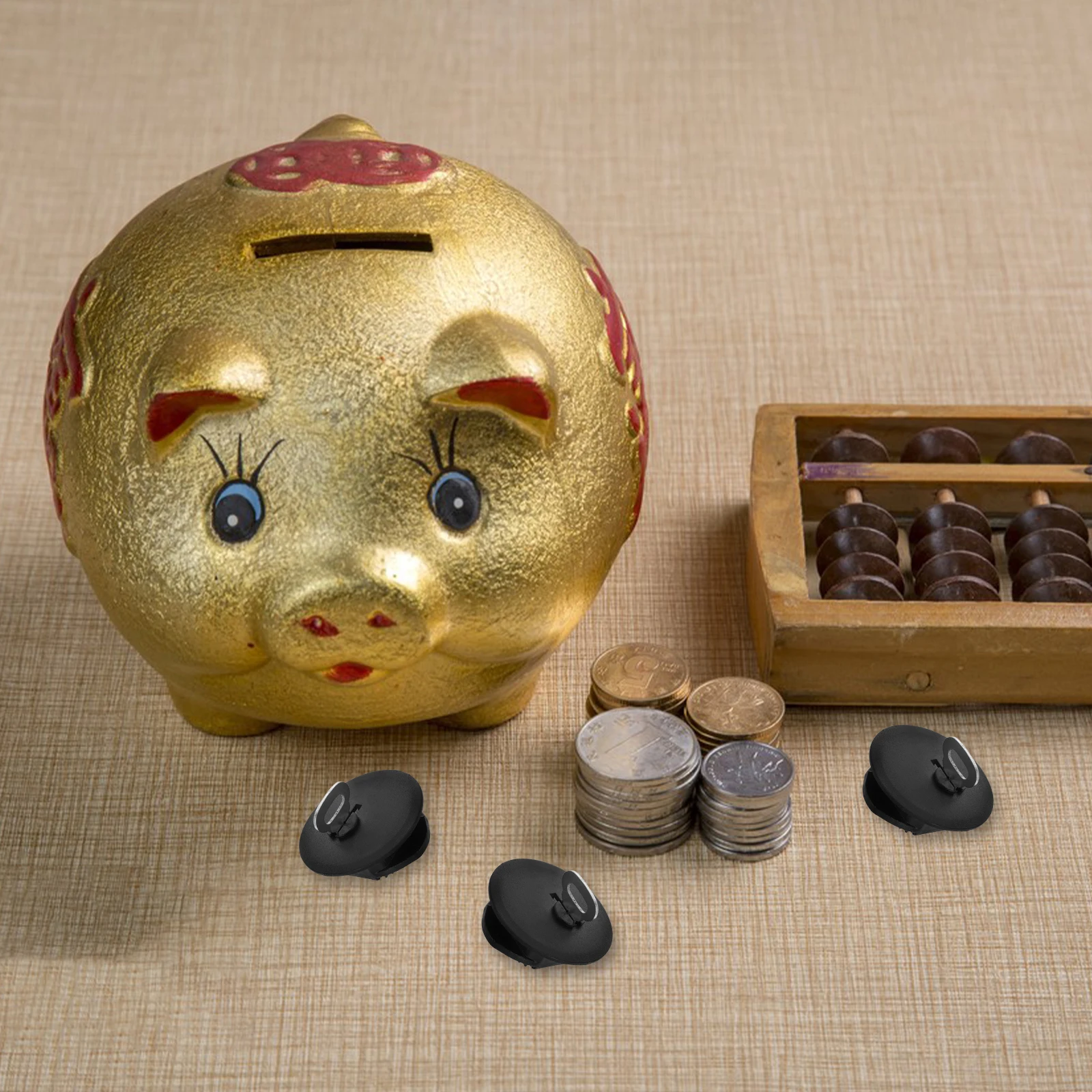 10pcs Money Saving Box Stopper Lockable Covers Plug Coin Bank Replacement Accessory Key Black Color DIY Office