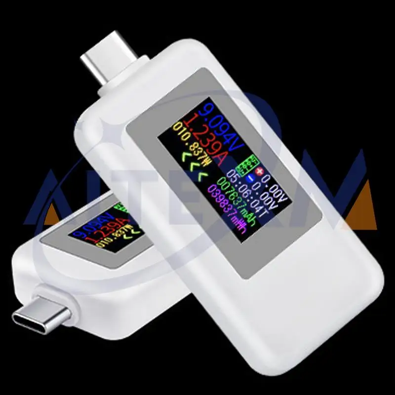 10 in 1 DC Type-C USB Tester Current 4-30V Voltage Meter Timing Ammeter Digital Monitor Cut-off Power Indicator Bank Charger