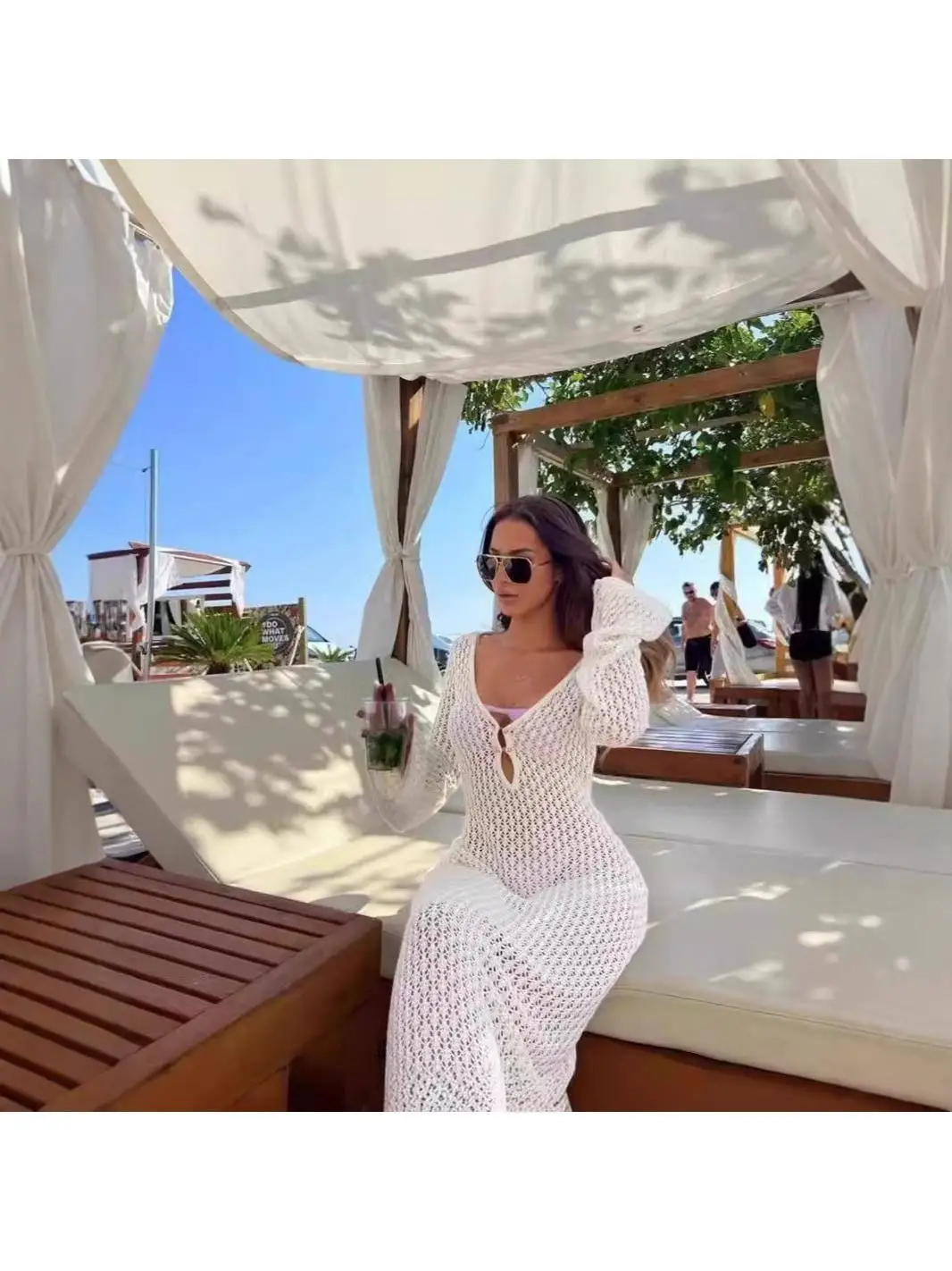 Superbe ensemble de bikini de plage taille haute pour femme t-shirt jaune Long Dr Island Vaion Sle Polyester Long Sve Dr