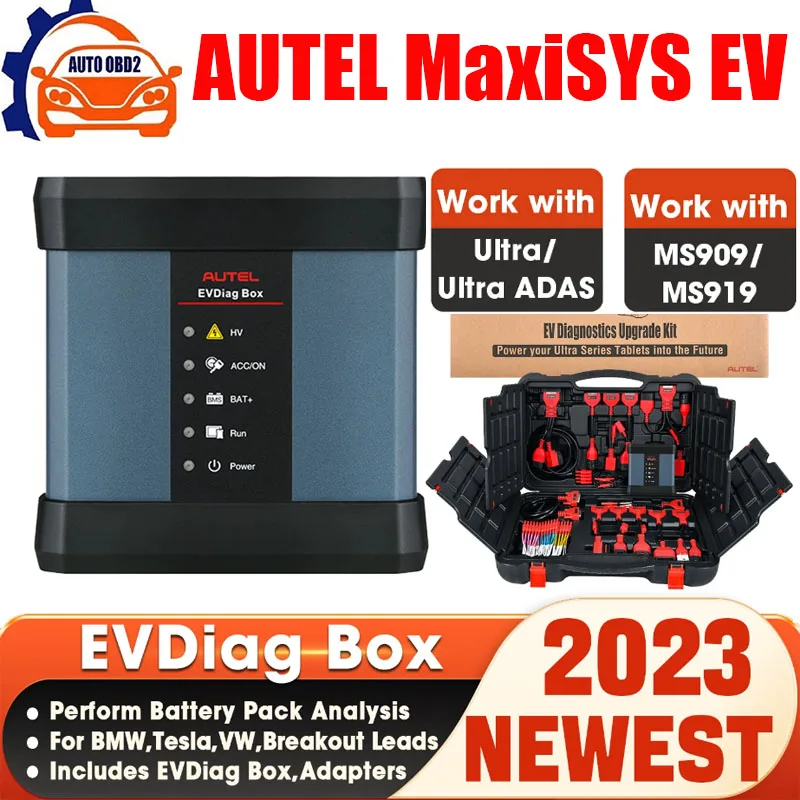 

Autel Maxisys EV Diagnostics Upgrade Kit, EVDiag Box & Adapters for Electric Vehicle Diagnostics Work with MSUltra, MS909, MS919