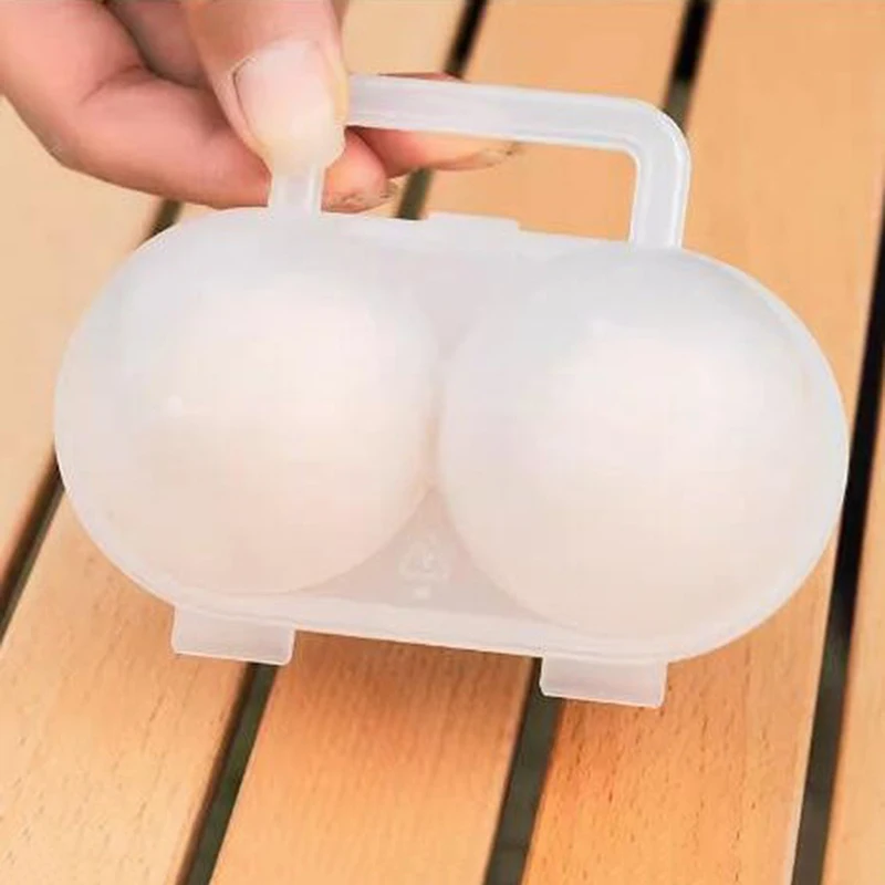 1pc 2-Cell Outdoor Portable Egg Box Plastic Egg Tray Refrigerator Egg Storage Box Shock-absorbing And Anti Drop Egg Loade