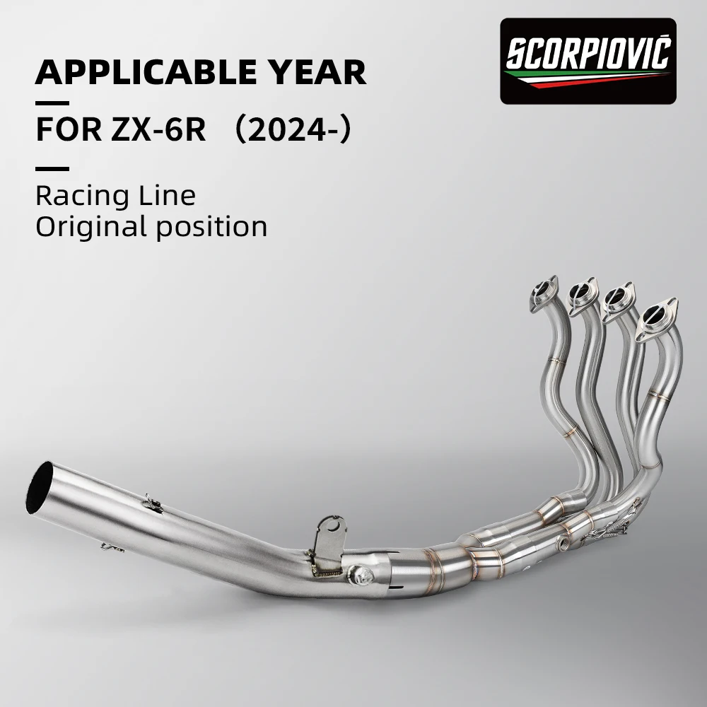 

Motorcycle Exhaust Pipe Header For ZX-6R ZX6R 2009-2024 Escape System Front Middle Link Pipe Connect Original Muffler