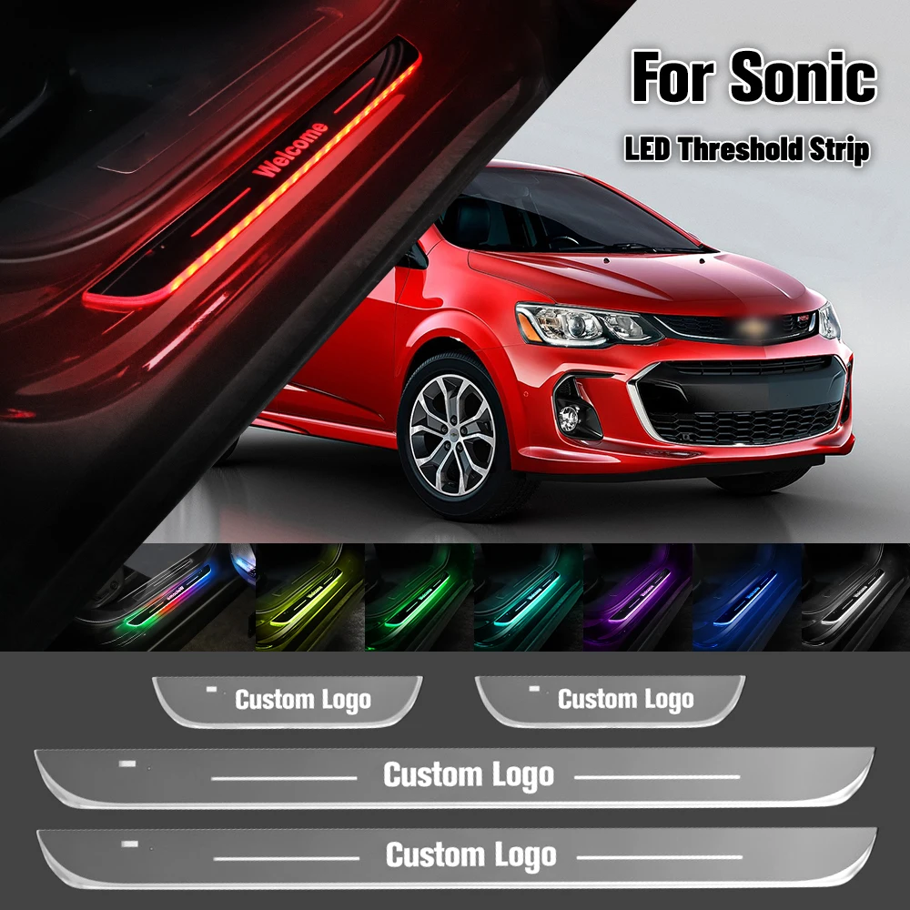 

For Chevrolet Sonic 2012-2022 Car Door Sill Light Customized Logo LED 2018 2019 2021 Welcome Threshold Pedal Lamp Accessories