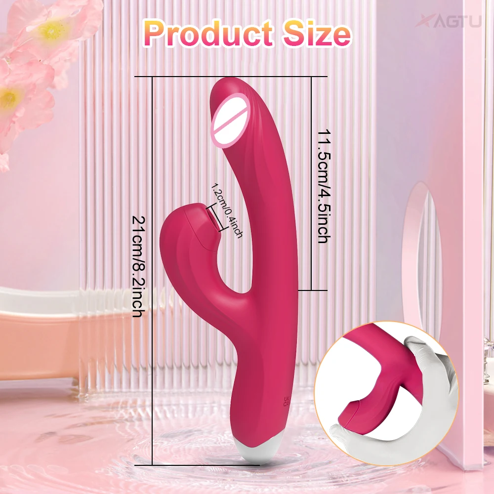 Clit Sucker 2 in 1 Vibrator Dildo for Women G-Spot Clitoris Vacuum Stimulator Heating Dildo Female Sex Toy Adults Goods