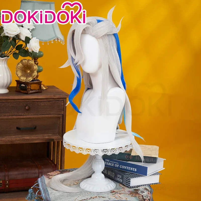 A2025 nuevo en STOCK Neuvillette juego Genshin Impact DokiDoki pelo Cosplay Fontaine libre peluca de encaje gorra hombres ★   HAxiba.