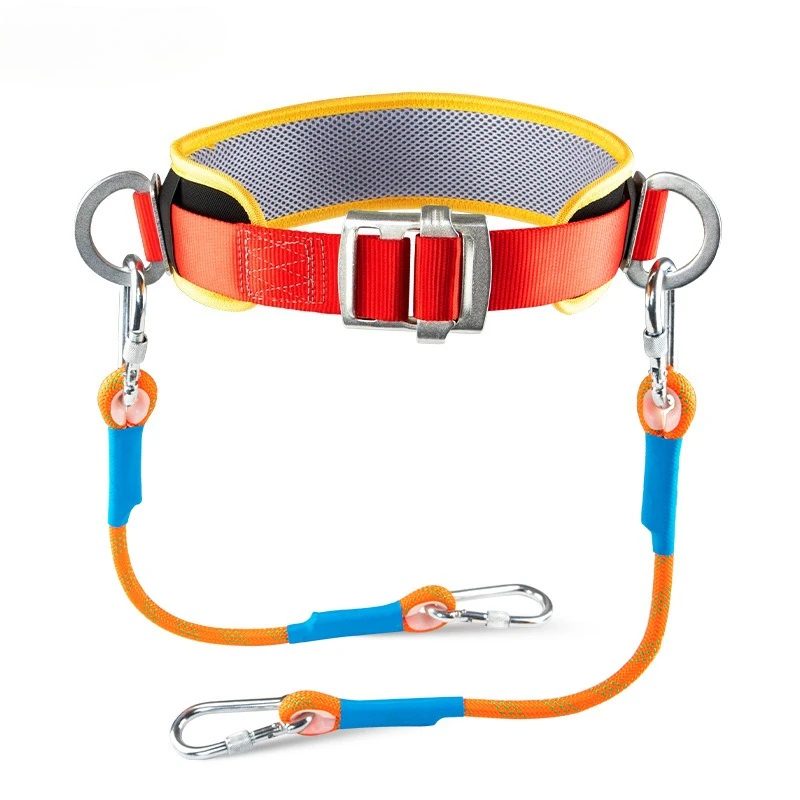 12mm Professional Safety Climbing Belt Downhill Harness Rescue Belay Device Equipment Suitable for Rock Climbing Mountaineering