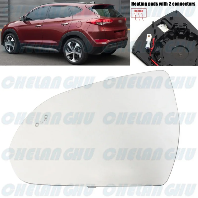 

For Hyundai Tucson 2016 2017 2018 Left Side Heated Blind Spot Rear Mirror Glass Car accessories 87611-D3010