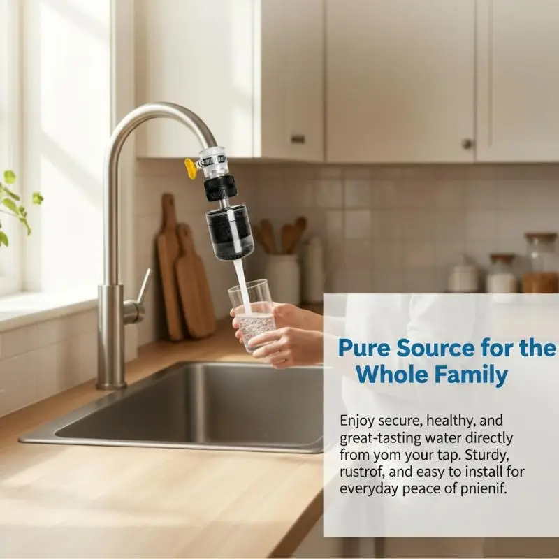 Titanium Faucet Water Filter Efficient Impurity Removal Quick Installation Reusable for Home Kitchen Bathroom Water Purification