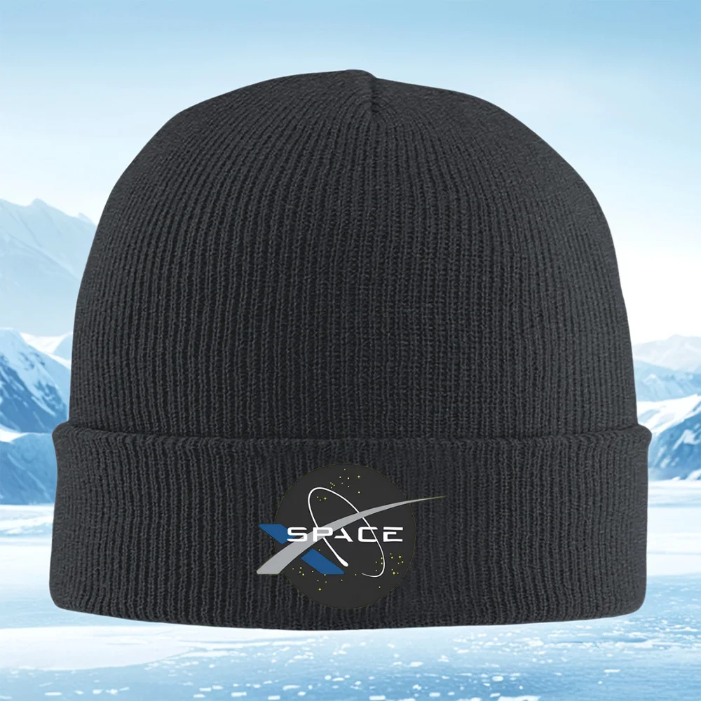 Space travel graphic with stars logo Men Women Unisex Knitted Hat Beanie Pullover Cap Winter Thermal Warm Christmas Outdoor Cycl