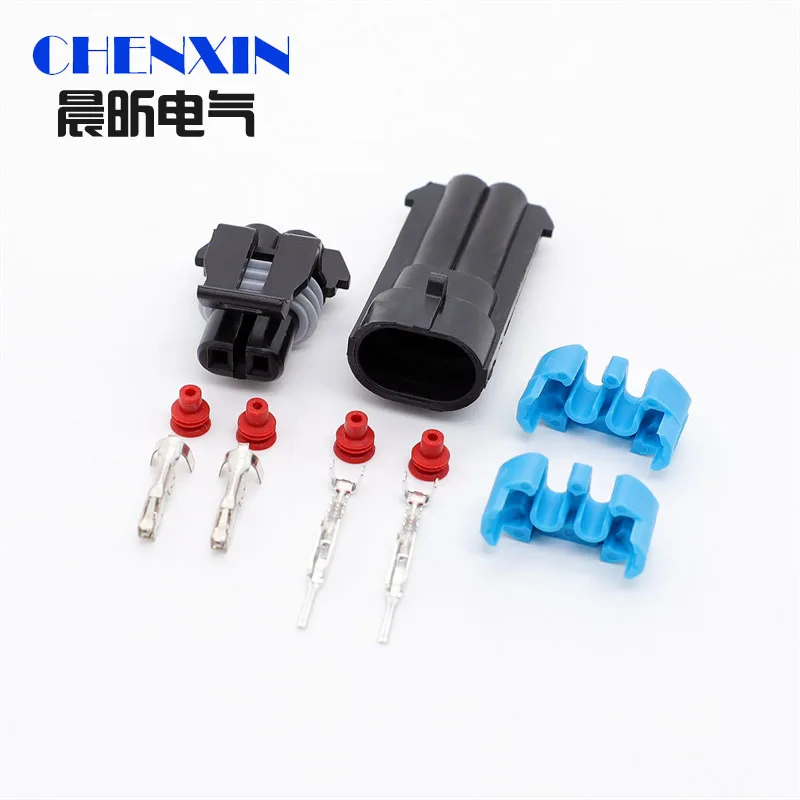 

car accessory 2 Pin Delphi Automotive Waterproof Connector Male Female Socket Plug For Temperature Sensor 12052641 12162000