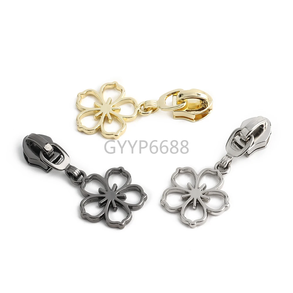 10/40/100PCS Varied Flower Shape 5# Nylon Head Puller Slider For DIY Sewing Clothing Wallet Pocket Bags Repair Kits Accessories