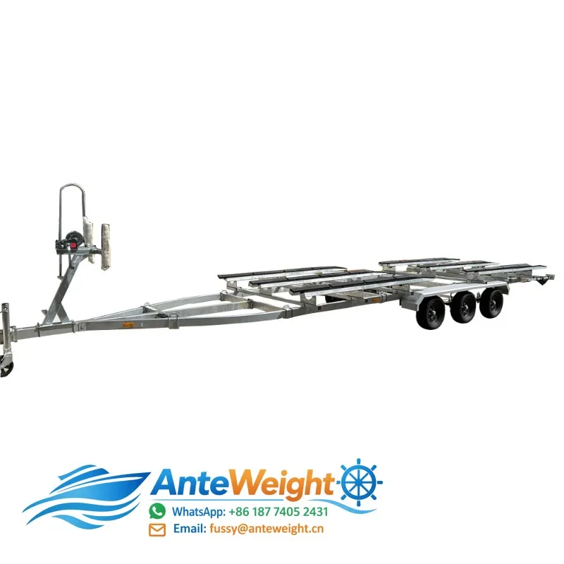 Customized Pontoon Boat Trailer Three Axles Boat Trailer for Sale