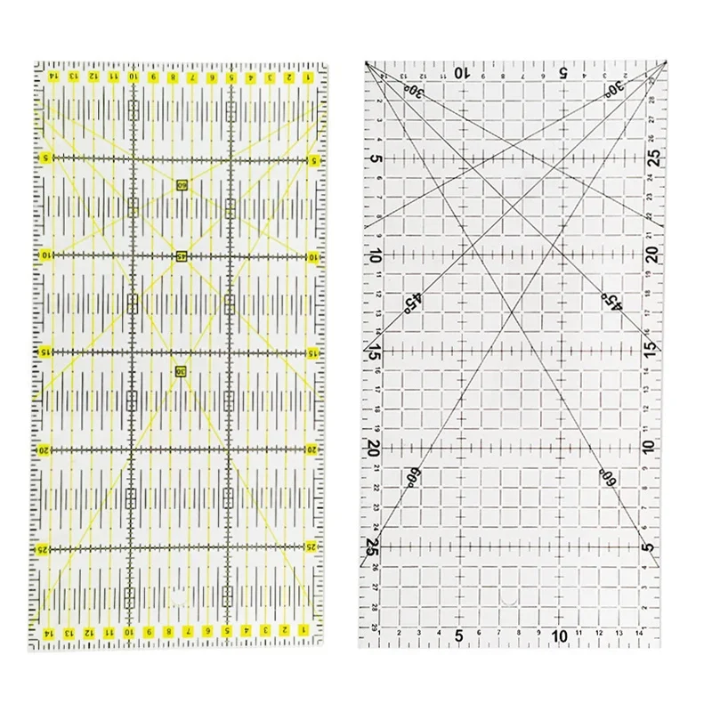 Linijka patchworkowa 30x15cm z podwójnymi kolorowymi i liniami siatki Narzędzia do pikowania Akrylowa linijka do szycia Akcesoria do szycia i cięcia