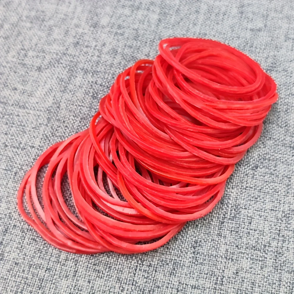 

600 Pcs Red 40mm Elastic Rubber Bands Stretchable Band Sturdy Rubber Elastics Bands Strong Rubber Ring Office Students School