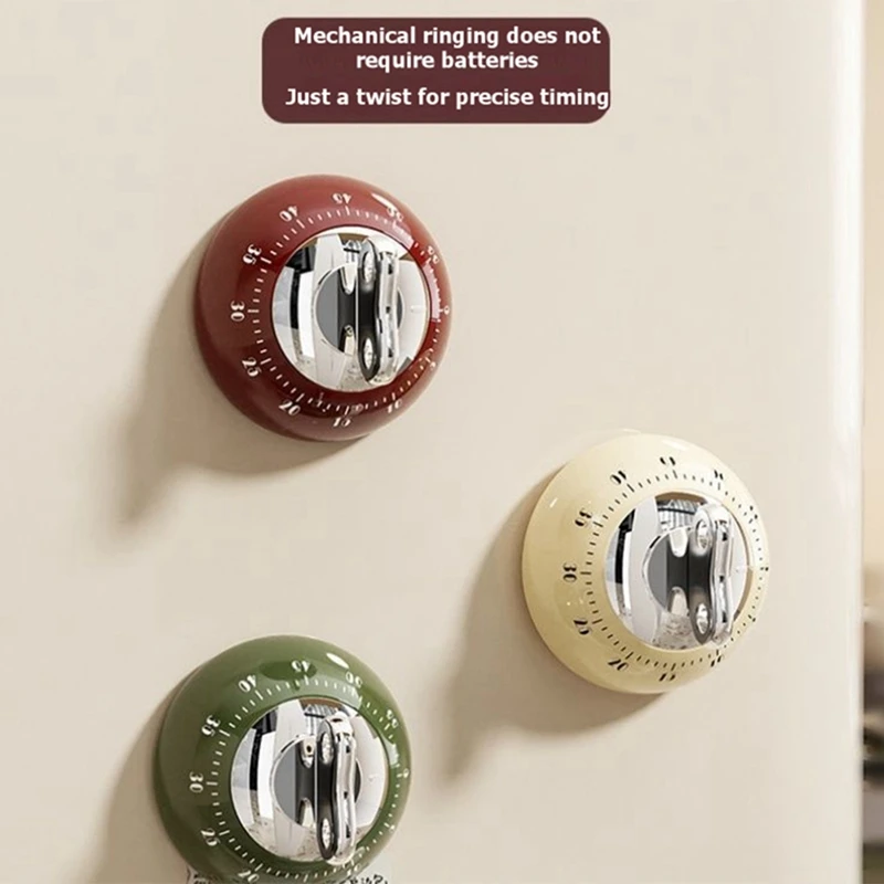 

Magnetic Kitchen Timer 60 Minute Countdown with Loud Alarm, Mechanical Cooking Timer for Baking, Study, Gym Workouts Retail