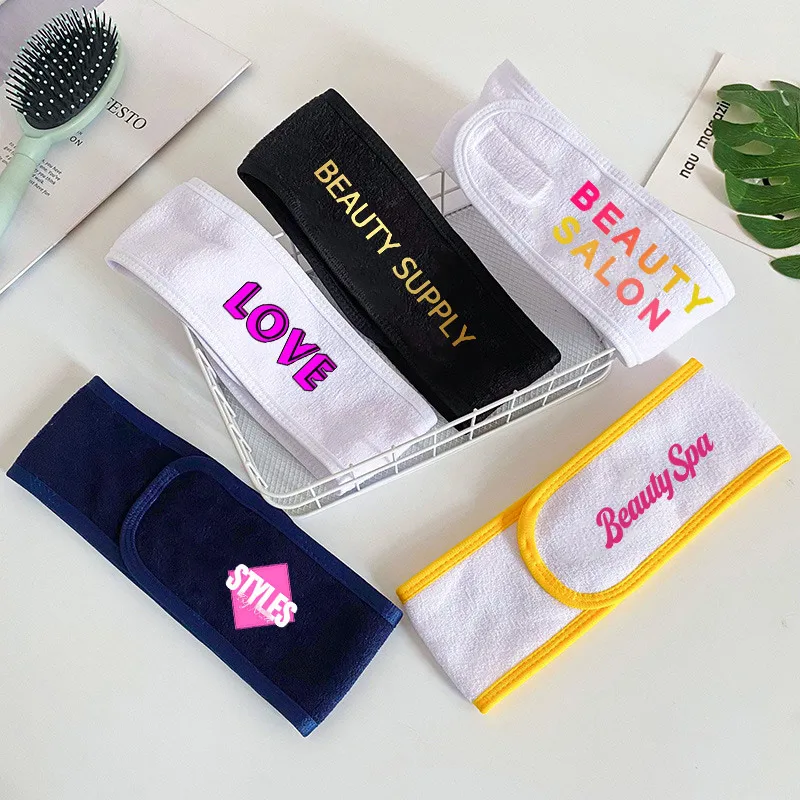 Stirnbänder zum Wickeln für Make-up, Hautpflege, Duschen, 30 Stück, Logo anpassbar, verstellbare Schal-Stirnbänder für modische Damen und Herren – Detail 6