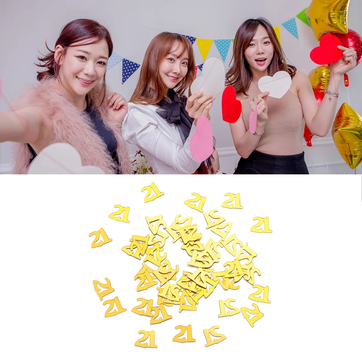 1200 Pcs Anniversary Confetti Number Party Decor Decorate Commemorate Birthday for