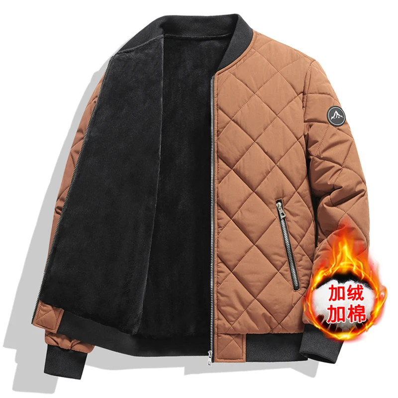 

Zipper Men Jackets Autumn Winter Casual Fleece Coats Fashion Male Outwear Slim Fit Parka Baseball collar men Bomber Jacket
