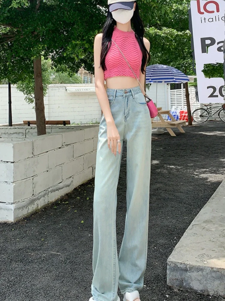 Autumn Jeans Women Full Length Korean Style Schoolgirls Daily Plus Velvet Chic Simple Retro Straight Trousers Comfortable Y2K