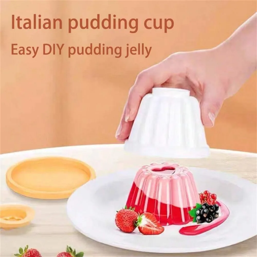 4pcs Pudding Molds with Lid  Mini Non-Stick PlasticJelly Pudding Panna Cotta Baking Moulds for Making Handmade DIY Dessert Tools