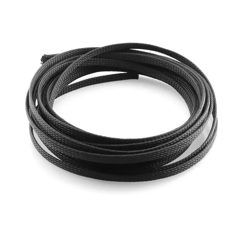 3m/9.85ft PET Uitbreidbare Gevlochten Kous Flexibele Draad Mesh Mouw Zwart Voor TV Audio PC Snoeren Beschermen tegen Huisdieren Kauwen