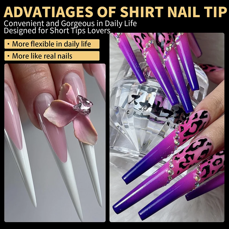 180pcs Ultra Long False Nail Tips 5XL Acrylic Full Half Cover Fake Nails Soft Tips Professional Artificial Extension Accessories