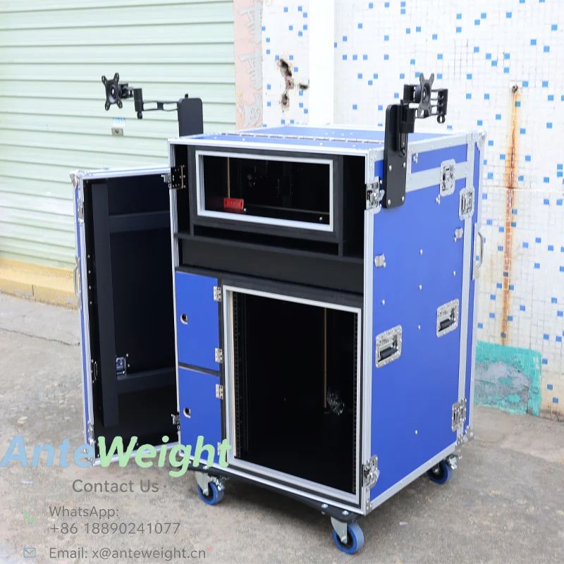Custom Color Studio Aviation Case Heavy Duty Aluminum Flight Case Shockproof for Studio Audio Video Broadcast Equipment Storage