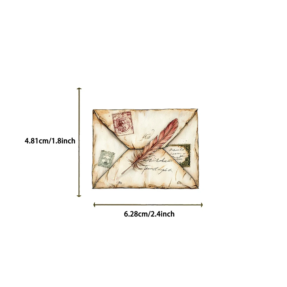 10/30/50pcs Cartoon Plant Animal Envelope Stickers Transparent Vintage Aesthetic Sticker Laptop Suitcase Phone Decals Toy Gift