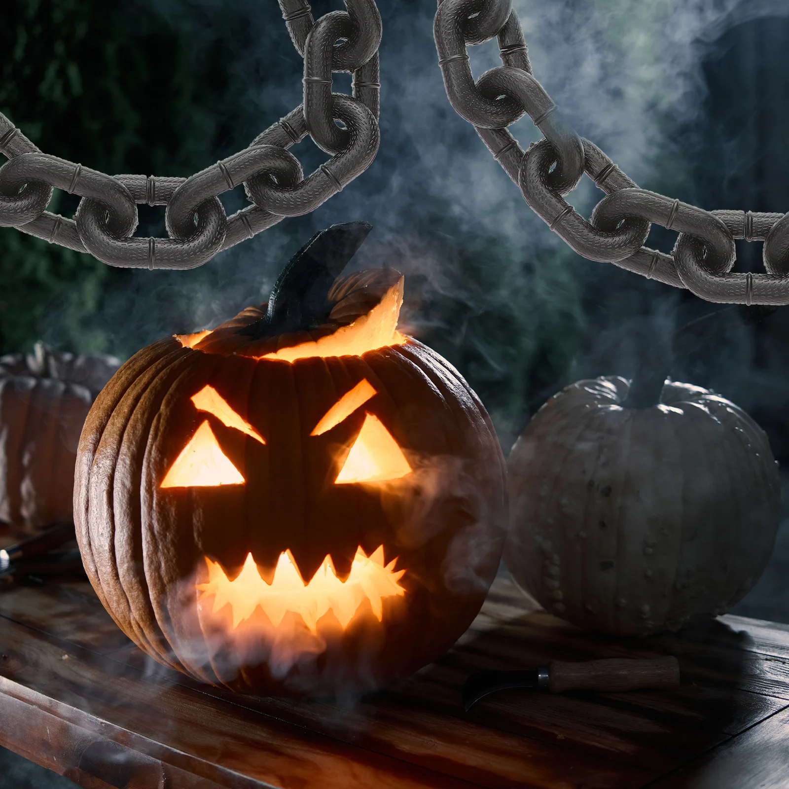 Adereço de corrente falsa de plástico longo para halloween, leve, decoração realista, fantasia de halloween, acessório de decoração de festa