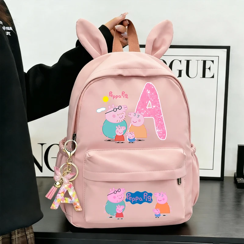 Peppa Pigs Mochila Estojo de Lápis 2pcs Menina Estudante Adolescente Rosa Bolsa de Livro Homens Mochila de Viagem Mochila Escolar BRINQUEDO presente