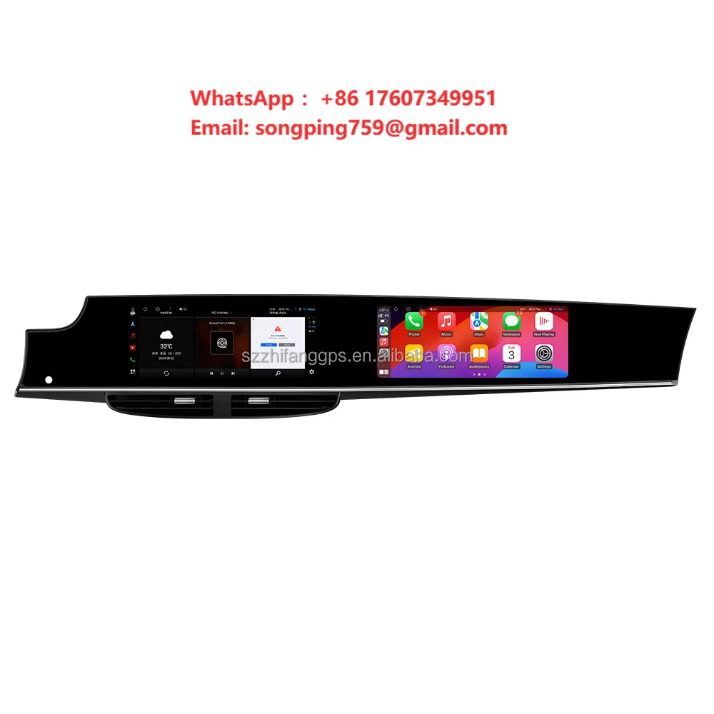 Qualcomm Android 13 Innovative Dual-screen GPS Android Head Unit With Carplay Car DVD Player for Porsche 2010-2016 Panamera 970