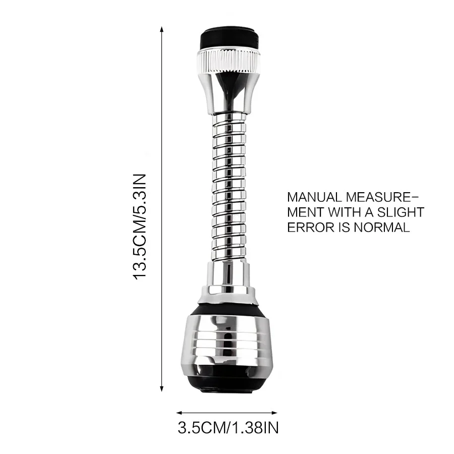Aspersor de grifo de acero inoxidable para cocina, dispositivo de ahorro de agua, alargamiento giratorio, a prueba de salpicaduras, extensor de pulverización, burbujeador