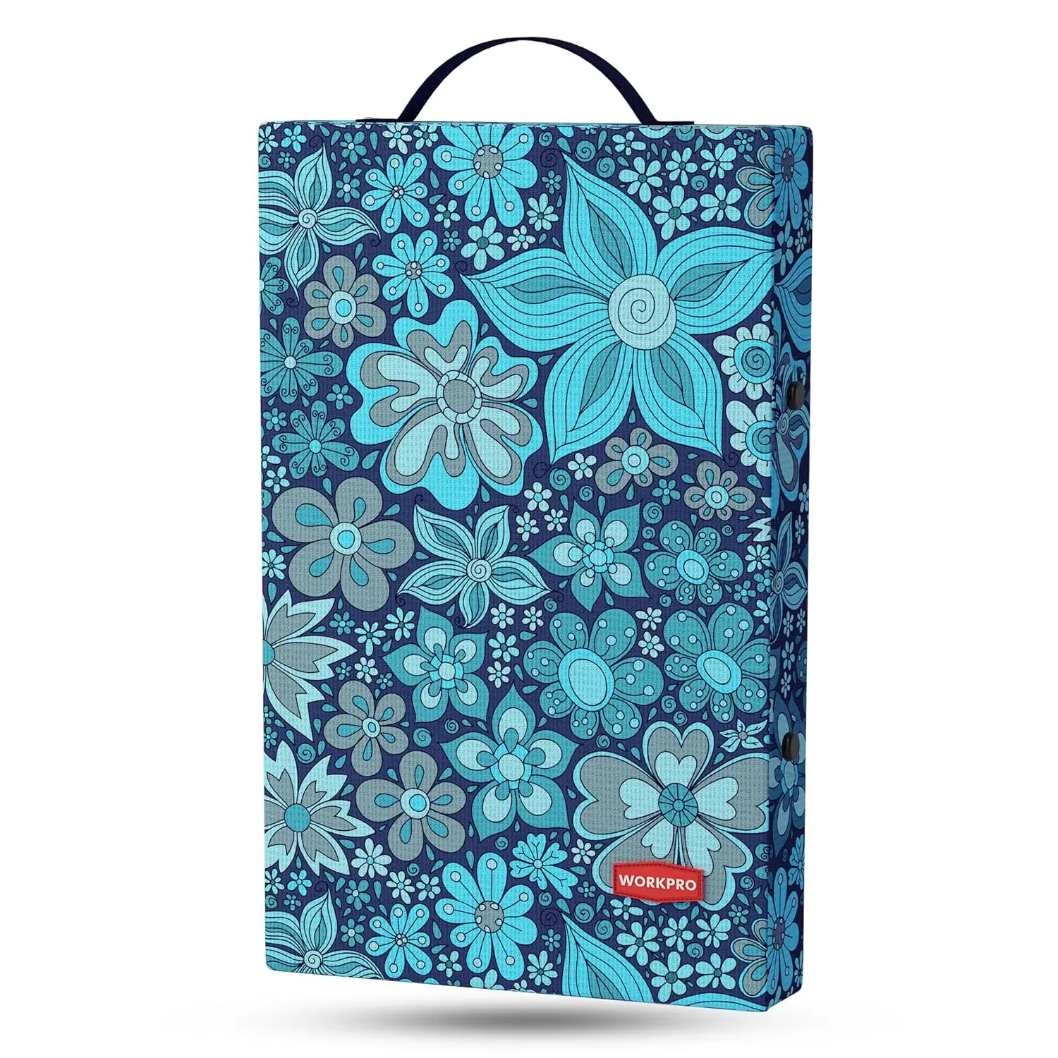 

Large Foam Kneeling Pad with Removable Cover, Soft Cushion for Gardening, Chores, and Workouts in Blue Floral Design